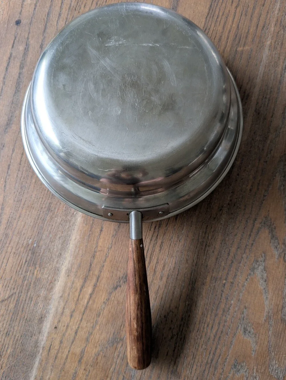 VINTAGE Fondue Pot Retro 1970 Stainless Steel Large Party Bowl